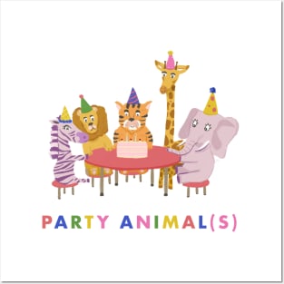 Party Animals - safari zoo animals birthday party pun Posters and Art